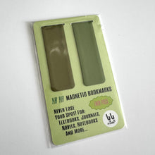 Load image into Gallery viewer, YA YA Magnetic Bookmarks| Twin Pack (Olive/ Matcha Green)