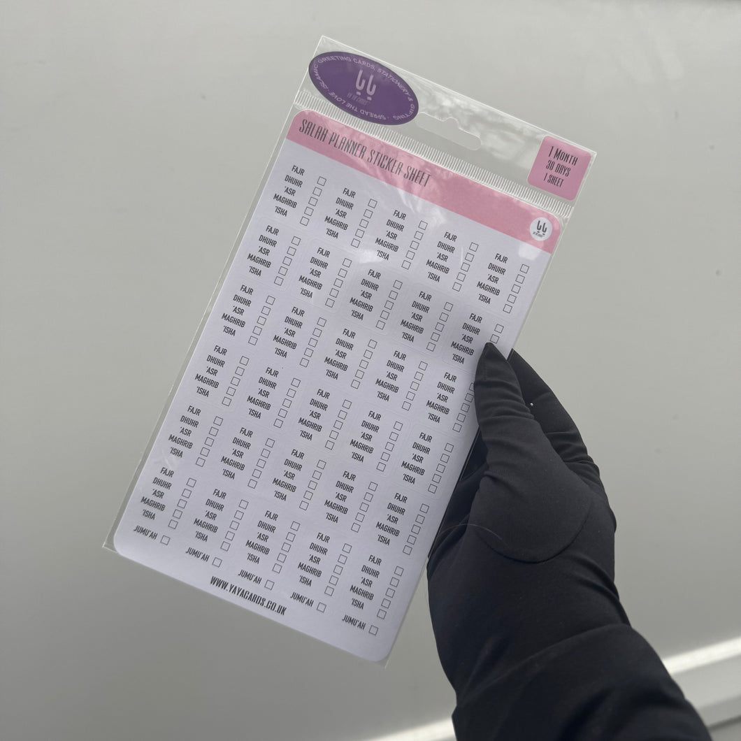 Prayer/ Salah Planner Sticker Sheets (Various Pack Sizes)
