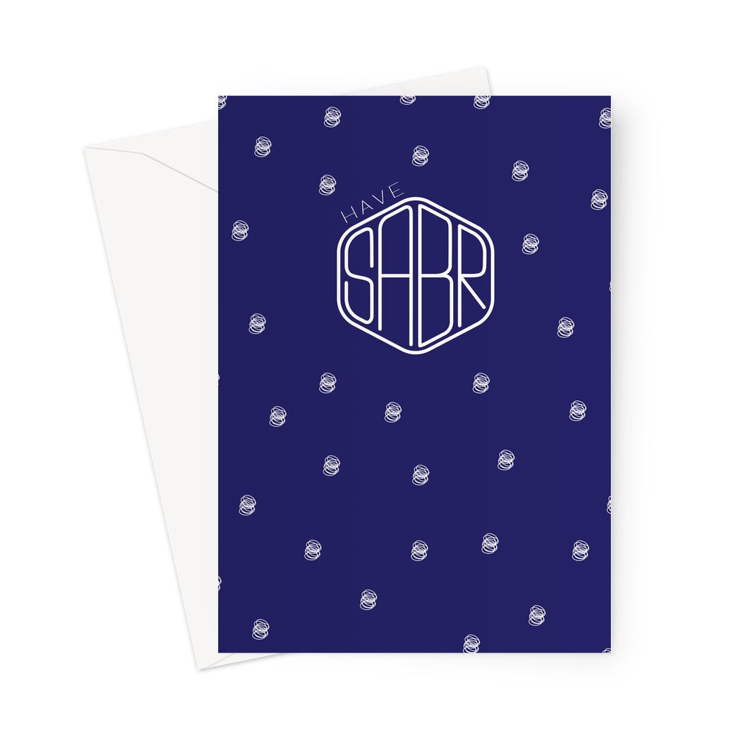 Sabr Blue YA YA CARD Greeting Card