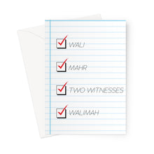 Load image into Gallery viewer, You Are Married | Nikah Checklist YA YA CARD Greeting Card
